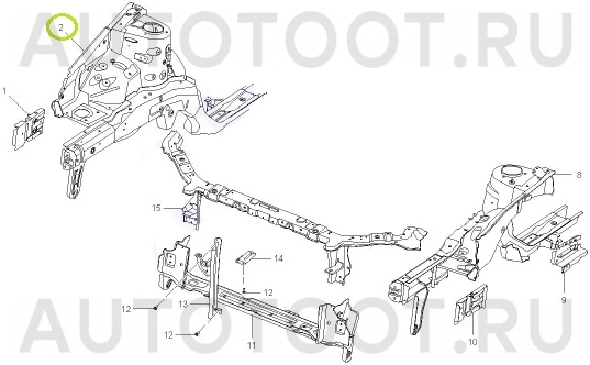 Брызговик моторного отсека правый (с лонжероном) -  для LIFAN SOLANO