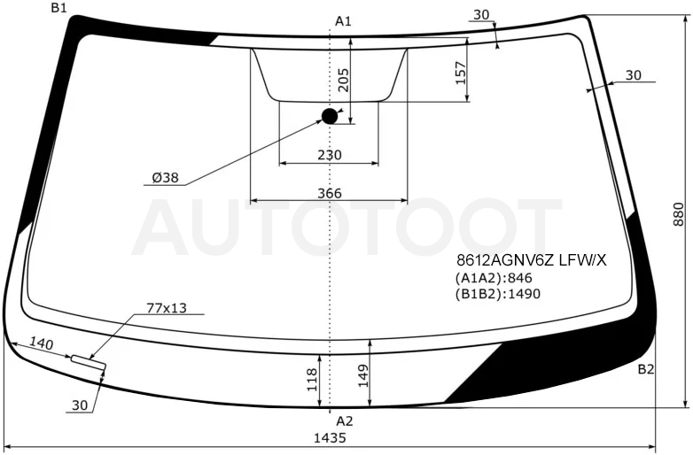Стекло лобовое (для Российского рынка) Volkswagen Jetta 10-19 - Артикул 8612AGNV6ZLFWX - Производитель Xyg - Фото, Отзывы, Цены