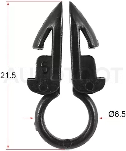 Клипса трубки эл. проводки d=6,5 (Продажа по 10шт)