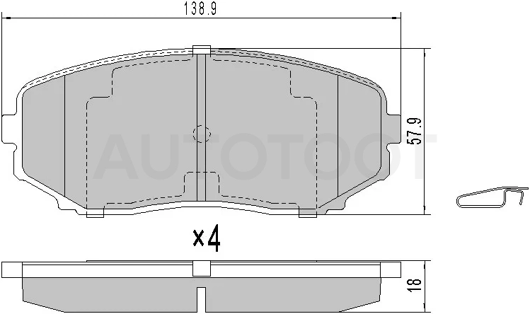 Колодки тормозные (Спереди) Mazda CX-7 06-12 / Mitsubishi L200 15- / Pajero Sport 16- / Mazda Bongo Friendee 95-01 / B-Series 98-06 / CX-9 07-15 / MPV 90-06