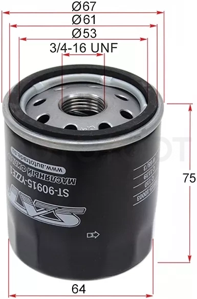 Фильтр масляный TOYOTA A,E,S,NZ,ZZFE 90 - Артикул ST90915YZZE1 - Производитель Sat - Фото, Отзывы, Цены