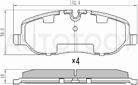 Колодки тормозные (Спереди) Land Rover Discovery 04-13 / Range Rover 02-12 / Range Rover Sport 05-09