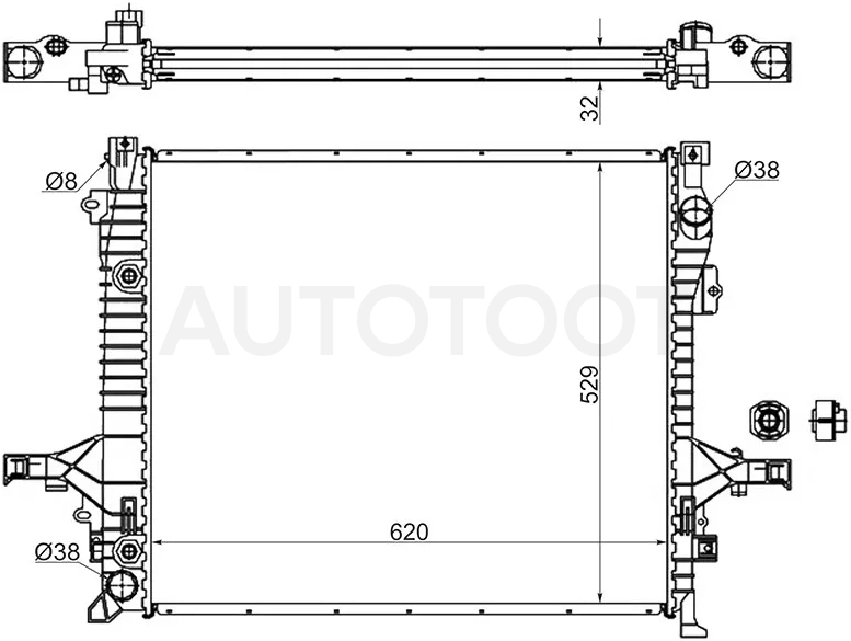 Радиатор Volvo XC90 02-14 - Артикул VL0006 - Производитель Sat - Фото, Отзывы, Цены