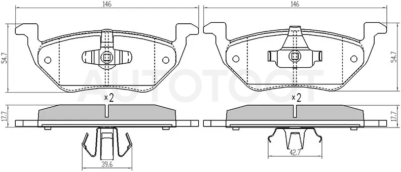 Колодки тормозные (Сзади) Ford Escape 00-12 / Maverick 00-07 / Mazda Tribute 00-07