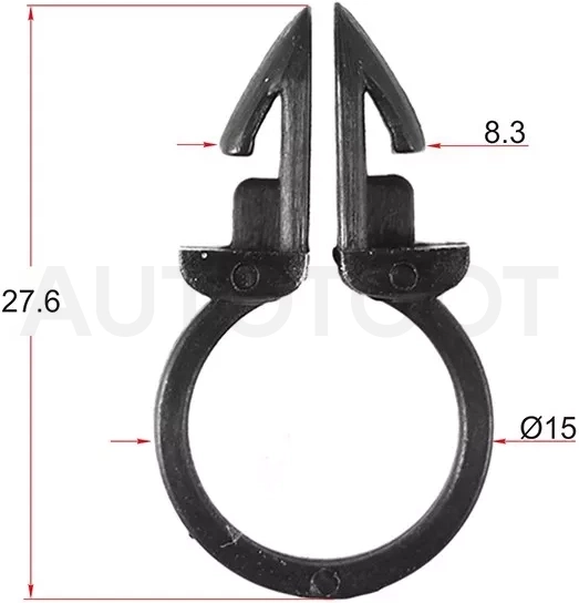 Клипса трубки эл. проводки d=13 (Продажа по 10шт) - Артикул STM11427 - Производитель Sat - Фото, Отзывы, Цены