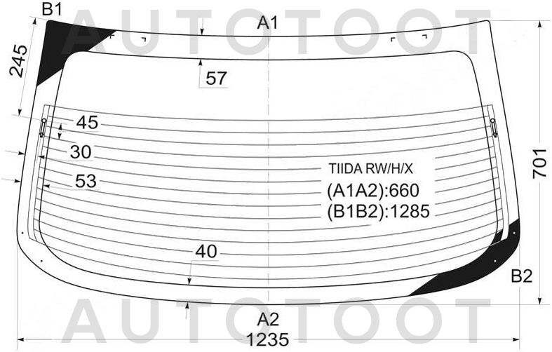 Стекло заднее с обогревом -  для NISSAN TIIDA