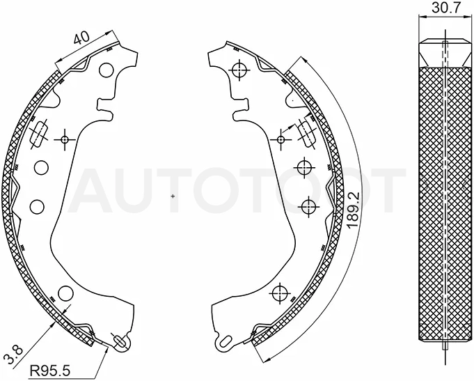 Колодки тормозные барабанные Toyota Allion (T240,T260) 01-16 / Corolla 00-19