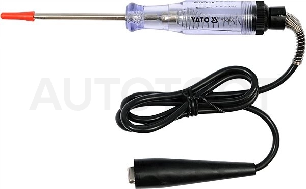 Тестер постоянного напряжения, 6-12 V, кабель с зажимом 90 см, с индикатором