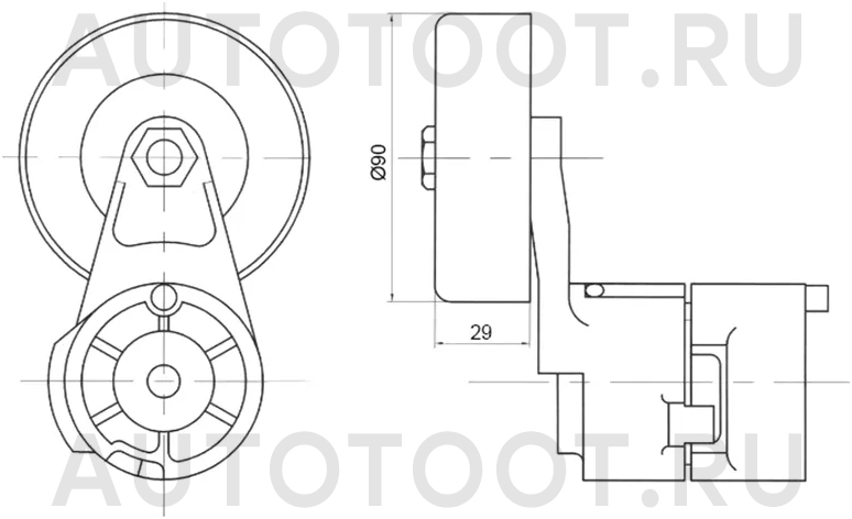 Натяжитель приводного ремня HYUNDAI SANTA FE 2,7 05 - Артикул ST252813E000 - Производитель Sat - Фото, Отзывы, Цены