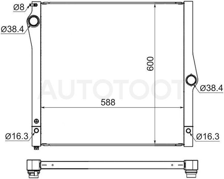 Радиатор BMW X5 06-13 / X6 08-14 - Артикул BW001007 - Производитель Sat - Фото, Отзывы, Цены