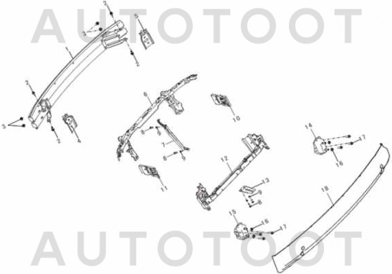 Усилитель заднего бампера -  для LIFAN SOLANO