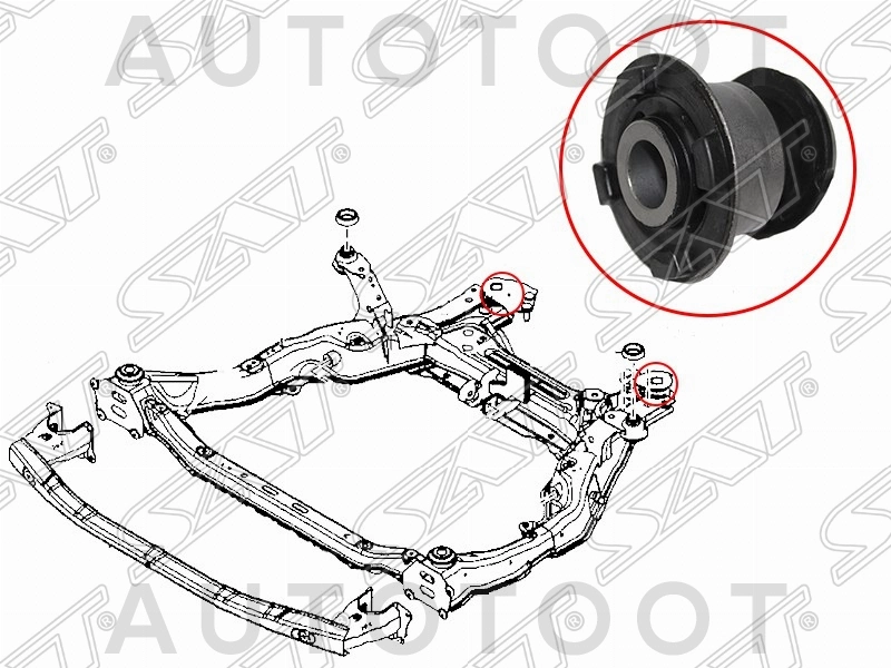 Сайлентблок передней балки задний -MZAB134 Febest для MAZDA 6 (ATENZA)