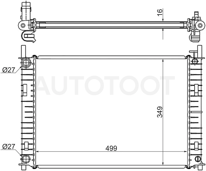 Радиатор Ford Fiesta 02-05 / Fusion 02-12 / Mazda Demio 02-07 / 2 02-07