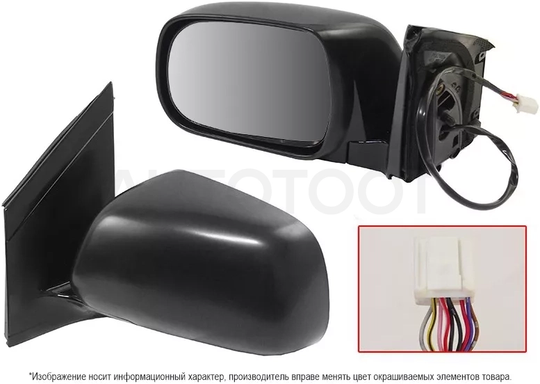 Зеркало Lexus RX 03-09 / Toyota Harrier (XU30) 03-13 (Слева/ Обогрев/ Складывание/ Память/ 9 контактов/ без затемнения)