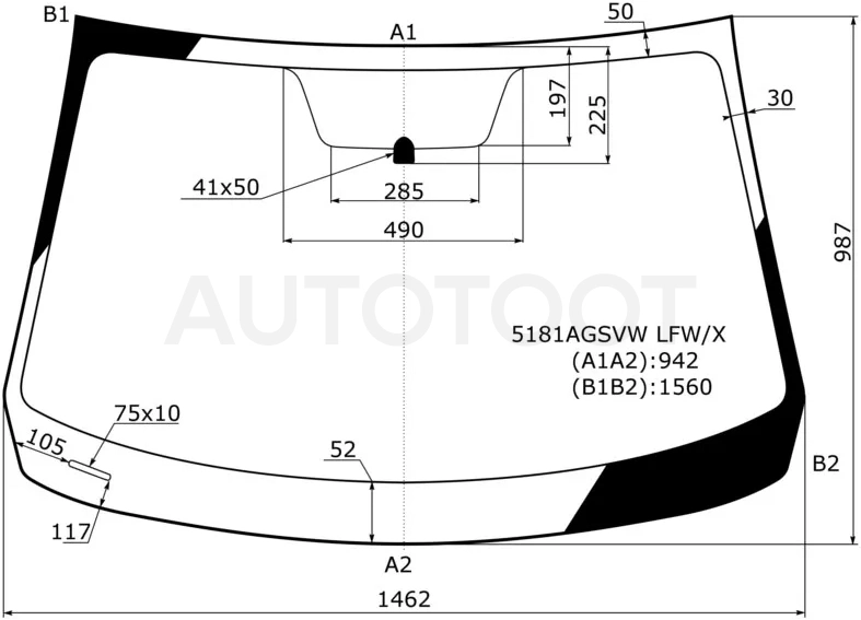 Стекло лобовое Mazda 3 13-19 / Axela 13-19