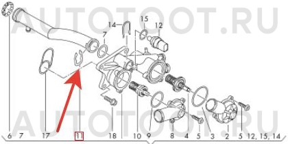 Фиксатор патрубка термостата -  для VOLKSWAGEN POLO, VOLKSWAGEN JETTA, SKODA RAPID