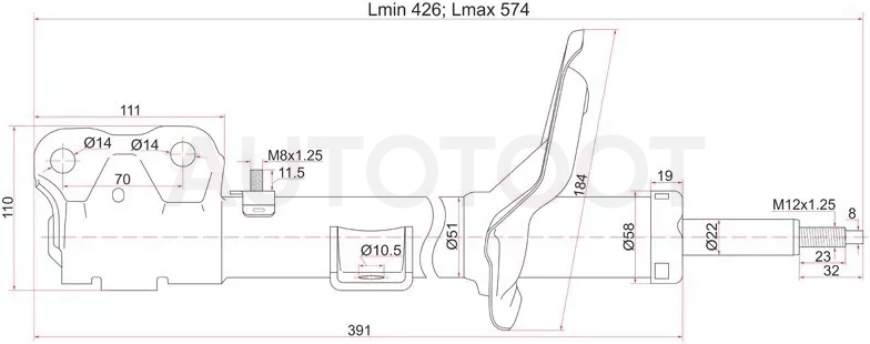 Стойка передняя Mitsubishi ASX 10- / L200 07-16