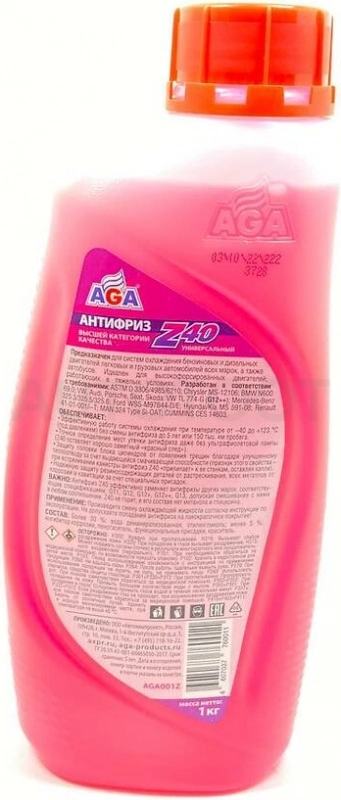 Антифриз красный 1л AGA - Артикул AGA001Z - Производитель AGA - Фото, Отзывы, Цены