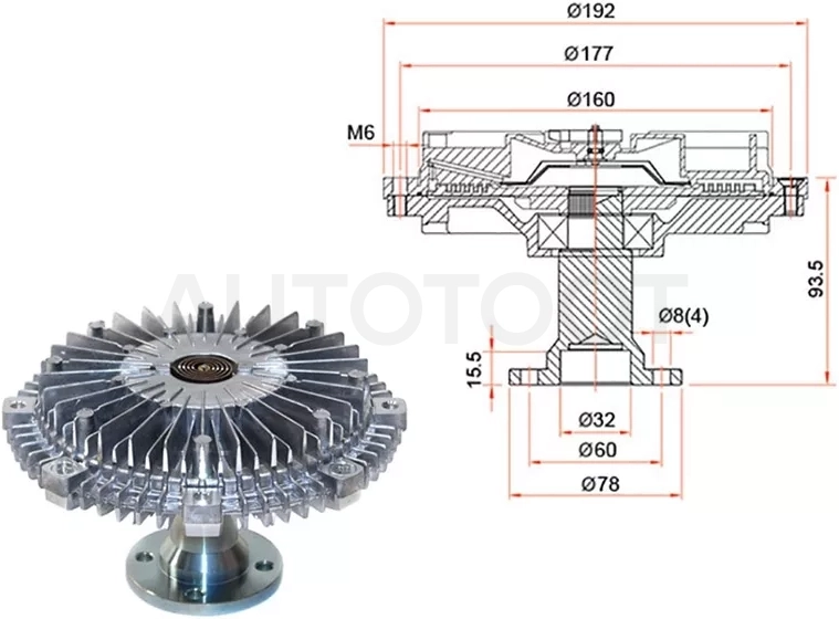 Вискомуфта 4JJ1	 -ST8980246840 Sat для ISUZU ELF