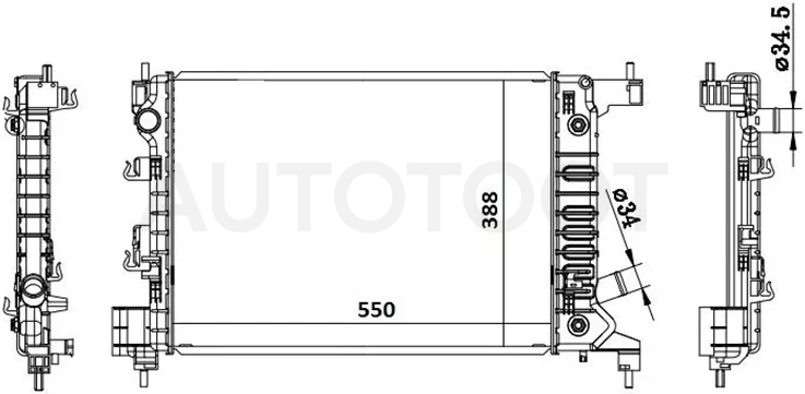 Радиатор Chevrolet Aveo 11-15 / Cobalt 13 - Артикул CV0011AT - Производитель Sat - Фото, Отзывы, Цены