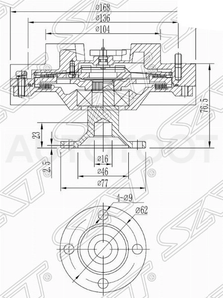 Вискомуфта 1H -ST1621017010 Sat для TOYOTA LAND CRUISER