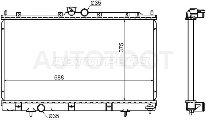 Радиатор Mitsubishi Lancer 02-10 / Lancer Cedia 00-03 - Артикул MC0001CSMT - Производитель Sat - Фото, Отзывы, Цены