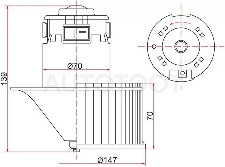 Мотор отопителя салона (Правый руль) Nissan Almera 00-06 / Primera 01-08 - Артикул ST272258H300 - Производитель Sat - Фото, Отзывы, Цены