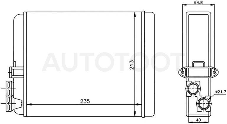 Радиатор отопителя салона Volvo S60 00-10 / XC90 02-14 - Артикул STVV603950 - Производитель Sat - Фото, Отзывы, Цены