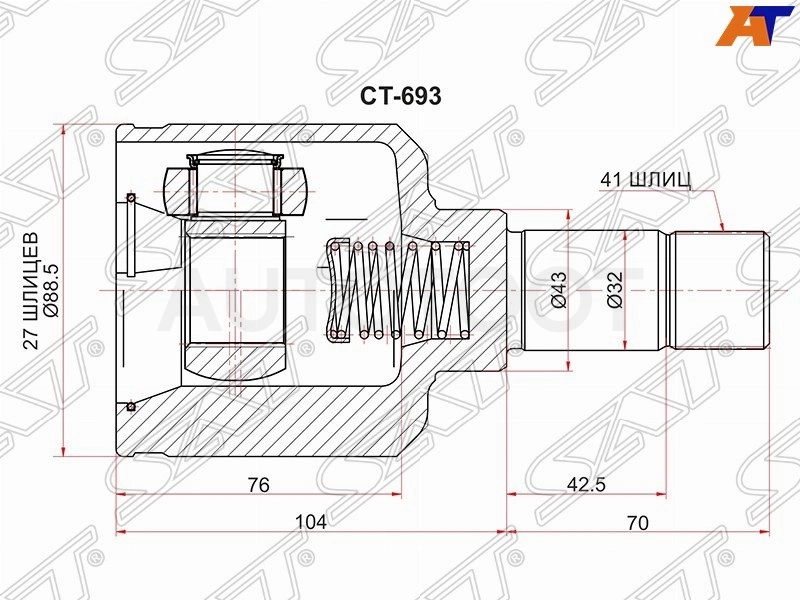 Шрус внутренний -2511BOX3LH Febest для CITROEN JUMPER, FIAT DUCATO, PEUGEOT BOXER