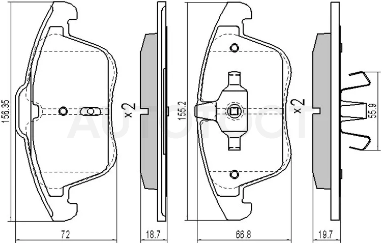 Колодки тормозные перед FORD MONDEO 07-14 -ST1566232 Sat для BYD BYD