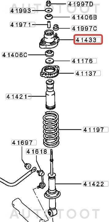 Опора заднего амортизатора -  для MITSUBISHI ASX, MITSUBISHI LANCER, MITSUBISHI OUTLANDER