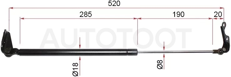 Амортизатор крышки багажника Toyota Ist 02-07 (Справа) - Артикул ST6895059075 - Производитель Sat - Фото, Отзывы, Цены