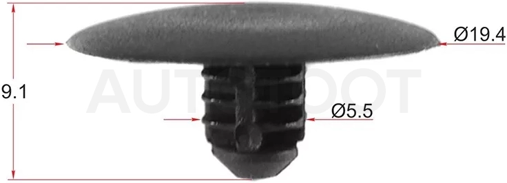 Клипса капота FORD (Продажа по 10шт) - Артикул STKJ1039 - Производитель Sat - Фото, Отзывы, Цены