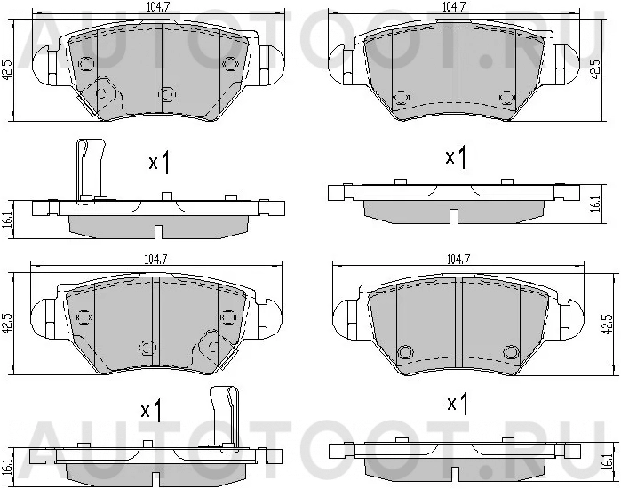 Колодки тормозные задние -ST1605093 Sat для OPEL ASTRA, OPEL ZAFIRA