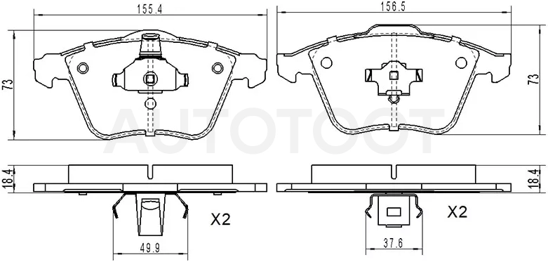 Колодки тормозные (Спереди) Ford Focus 04-11 / Mazda 3 06-13 / Ford C-MAX 03-10