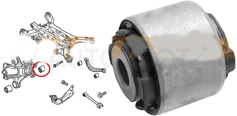 Сайлентблок задней цапфы задний -STKD3528430A Sat для MAZDA CX-5, MAZDA 3 (AXELA), MAZDA 6 (ATENZA)