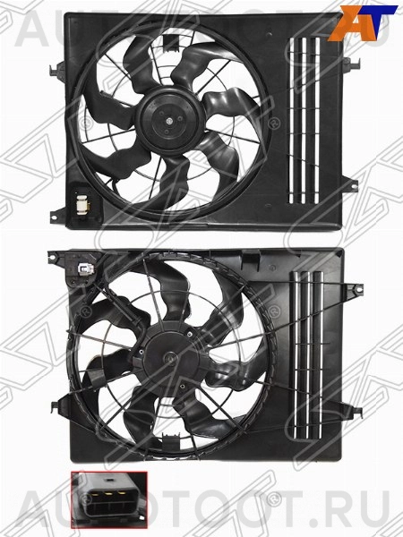 Диффузор радиатора в сборе 1.6/2.0  SLOVAKIA -STHY14201A0 Sat для KIA SPORTAGE, HYUNDAI IX35, HYUNDAI TUCSON