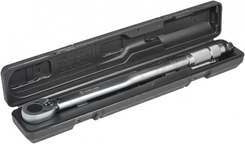 Ключ динамометрический 1/2" 40-210Нм, набор 3 пр. (адаптер 3/8", удл. 1/2" 125мм), кейс