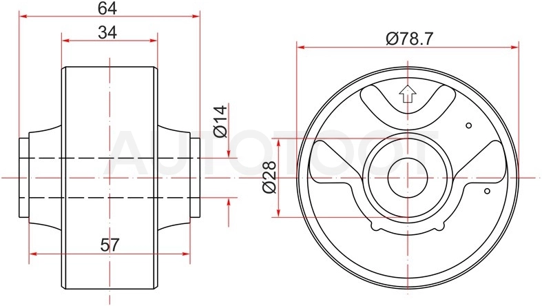 Сайлентблок опоры заднего редуктора -ST5238044010 Sat для TOYOTA VITZ, TOYOTA YARIS, TOYOTA BELTA, TOYOTA GAIA, TOYOTA ISIS, TOYOTA NOAH, TOYOTA PICNIC, TOYOTA RACTIS