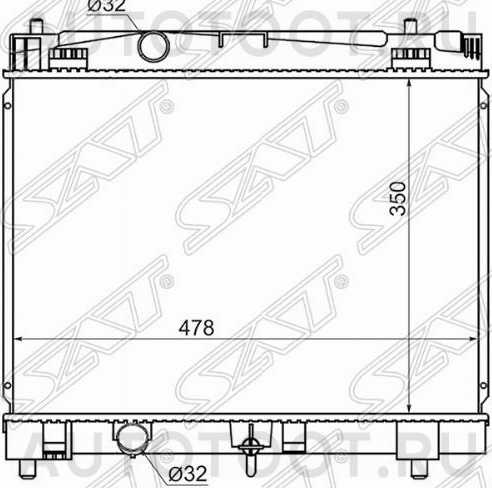 Радиатор охлаждения 1KR /2SZ -TY000W901KR Sat для TOYOTA VITZ, TOYOTA YARIS