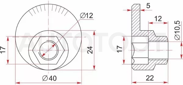 Гайка эксцентрика нижнего рычага TOYOTA CALDINA/CAMRY/GRACIA/VISTA/CARINA/CORONA/HARRIER/KLUGER/MARK
