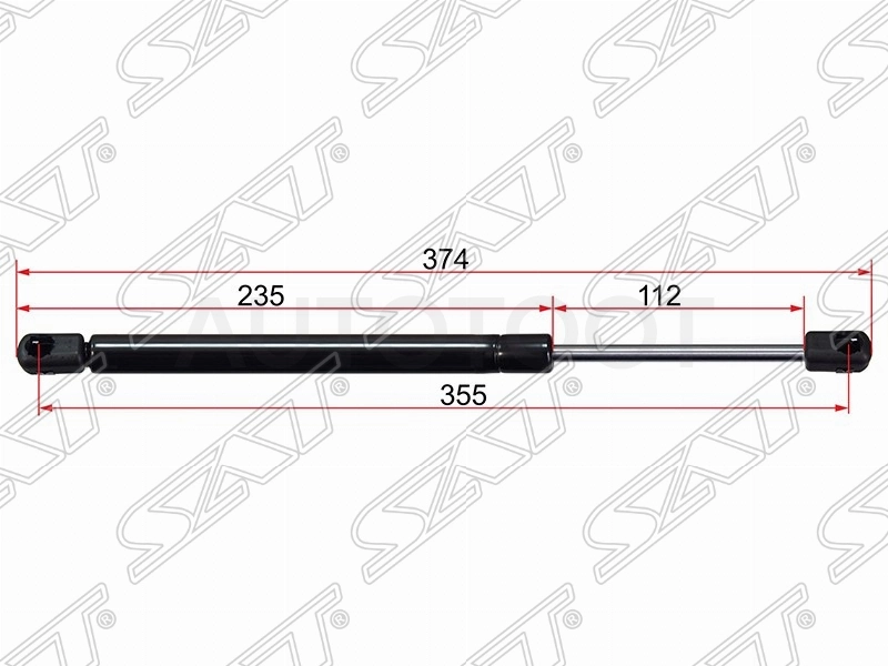 Амортизатор крышки багажника (на стекло) -ST7143608100 Sat для SSANGYONG REXTON