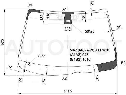 Стекло лобовое в клей -  для MAZDA 6 (ATENZA)