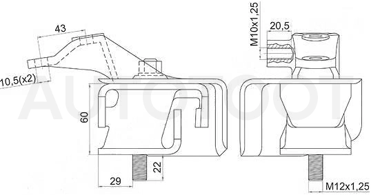Подушка двигателя левая -ST1230213180 Sat для TOYOTA LITE ACE NOAH