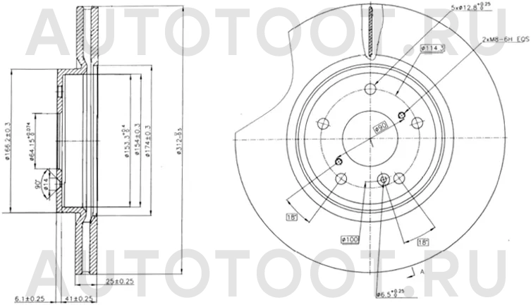 Диск тормозной (Спереди) Honda CR-V 16-20 - Артикул ST45251TLAA00 - Производитель Sat - Фото, Отзывы, Цены