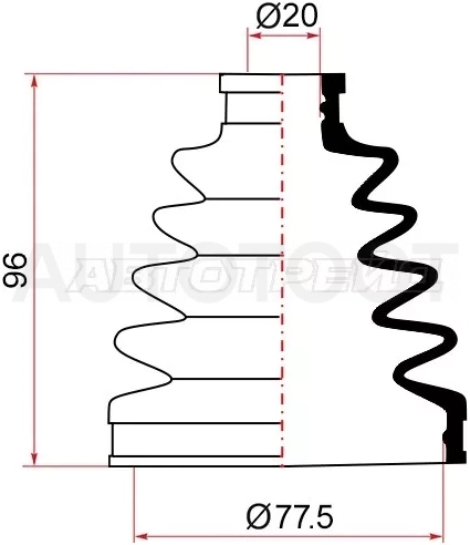 Пыльник ШРУСа наружный HONDA FIT GE6/GE7/GE8 09-14 - Артикул 02181 - Производитель Maruichi - Фото, Отзывы, Цены