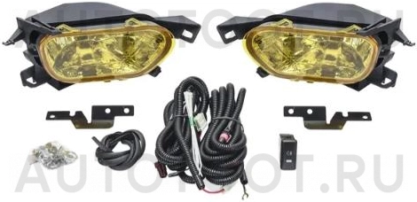 Фара противотуманная левая+правая, комплект с проводкой и кнопкой, желтый рассеиватель -  для HONDA CR-V