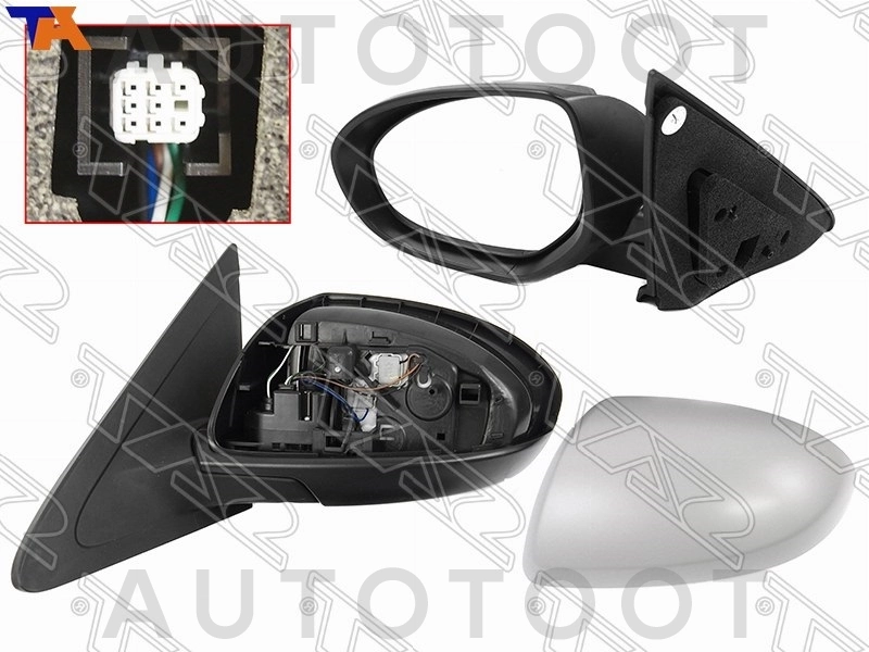 Зеркало левое (регул-ка, складное, 5 контактов) -STMZV89402 Sat для MAZDA 3 (AXELA)