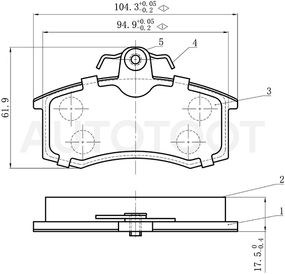 Колодки тормозные (Спереди) LADA Granta 11- / Datsun on-DO 14-19 / LADA 2108 84-95 / Kalina 04-18 / Priora 07-18