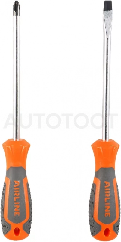 Набор отвёрток 2 пр. (SL8x150mm, PH3x150mm), пласт.подвес - Артикул ATAU014 - Производитель Airline - Фото, Отзывы, Цены